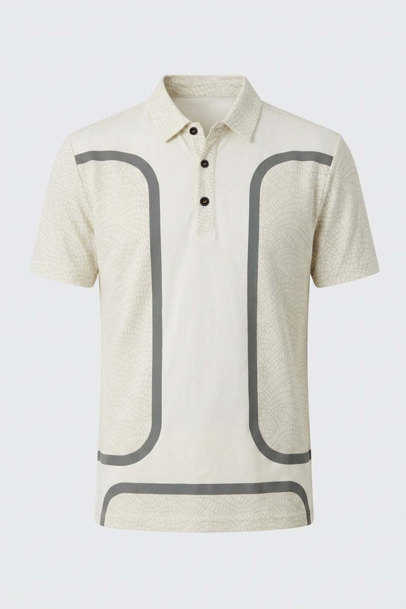 Men's Premium Printed Polo T-Shirt with Contrast Detailing