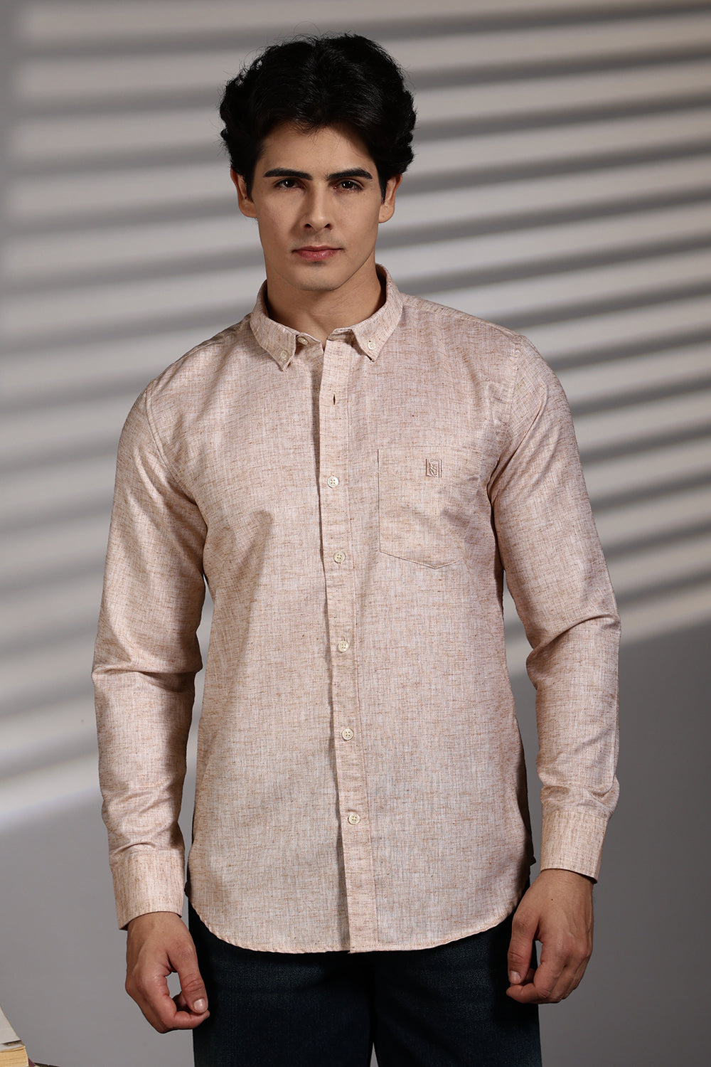Men's Premium Cotton Linen Solid Casual Shirt