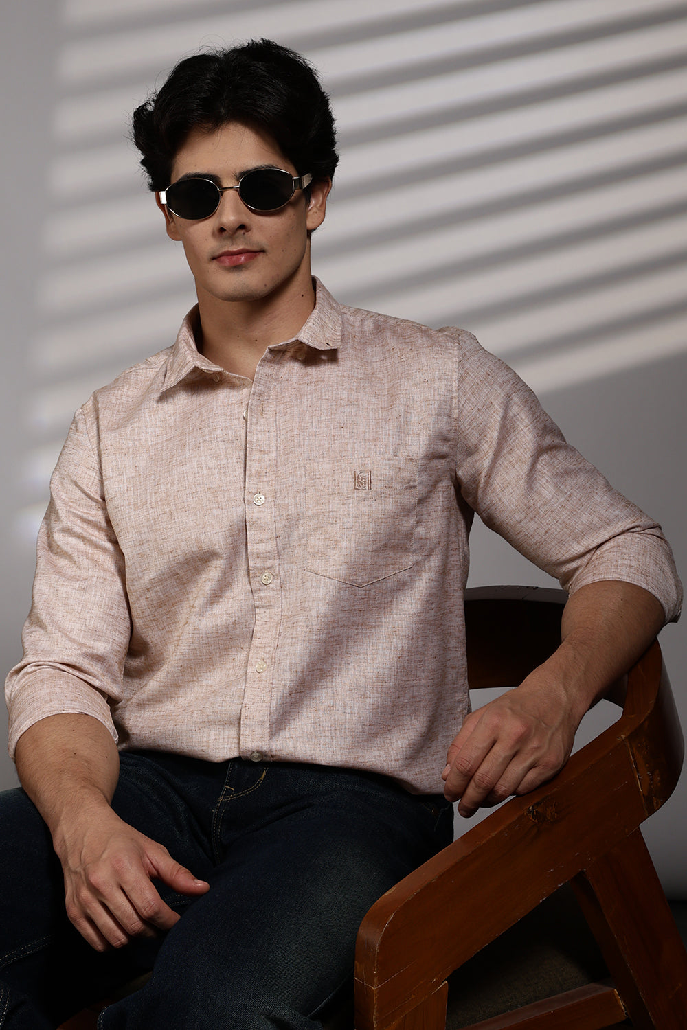 Men's Premium Cotton Linen Solid Casual Shirt