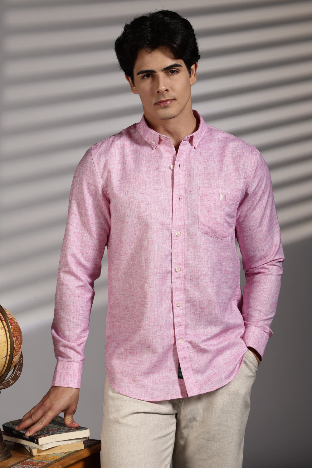 Men's Premium Cotton Linen Solid Casual Shirt