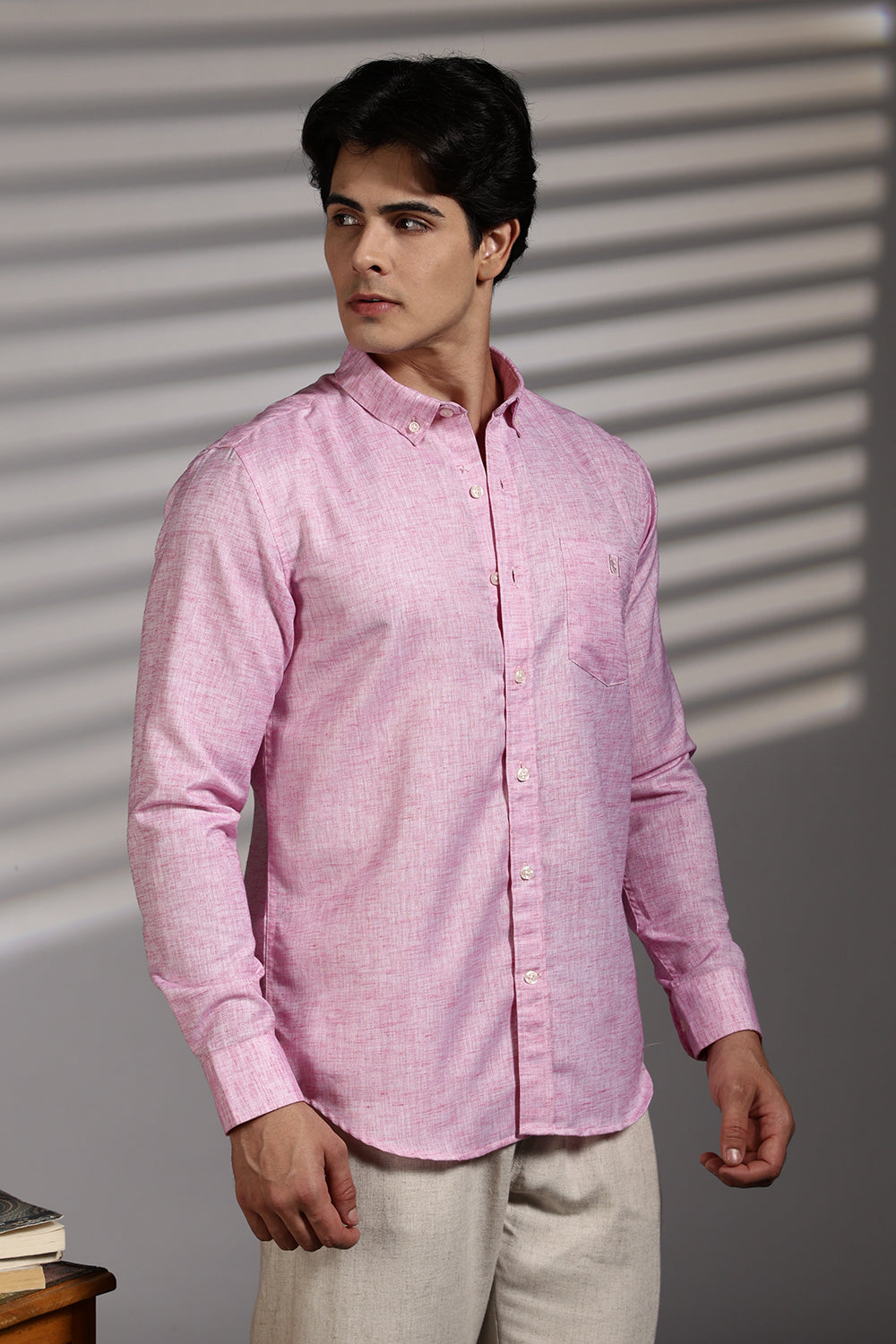 Men's Premium Cotton Linen Solid Casual Shirt