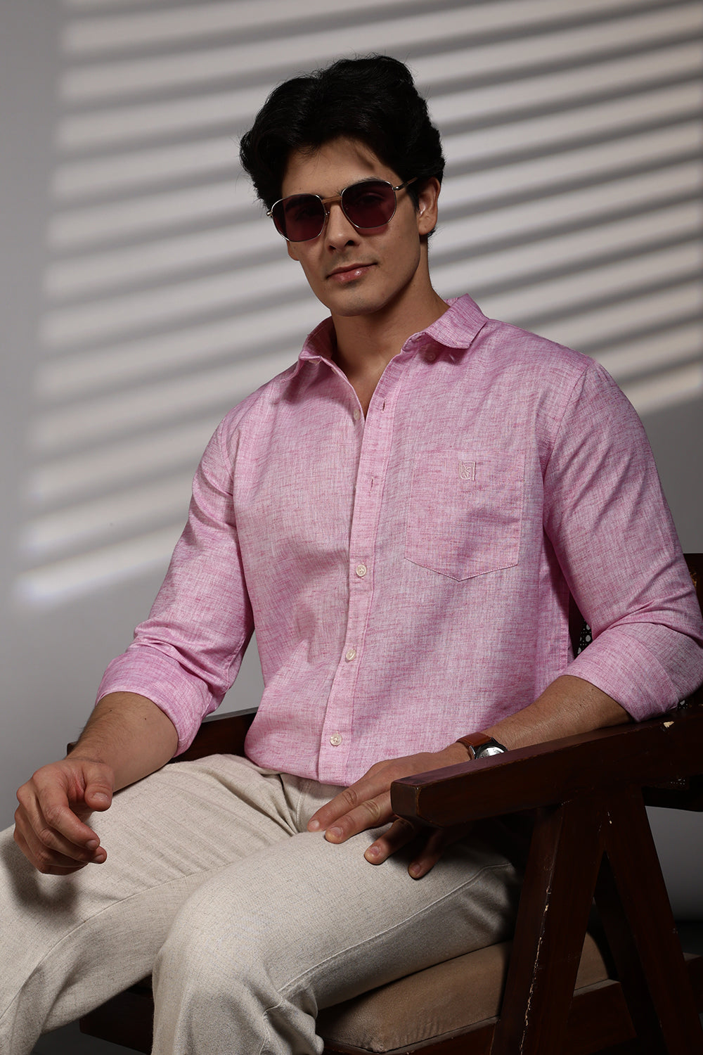 Men's Premium Cotton Linen Solid Casual Shirt