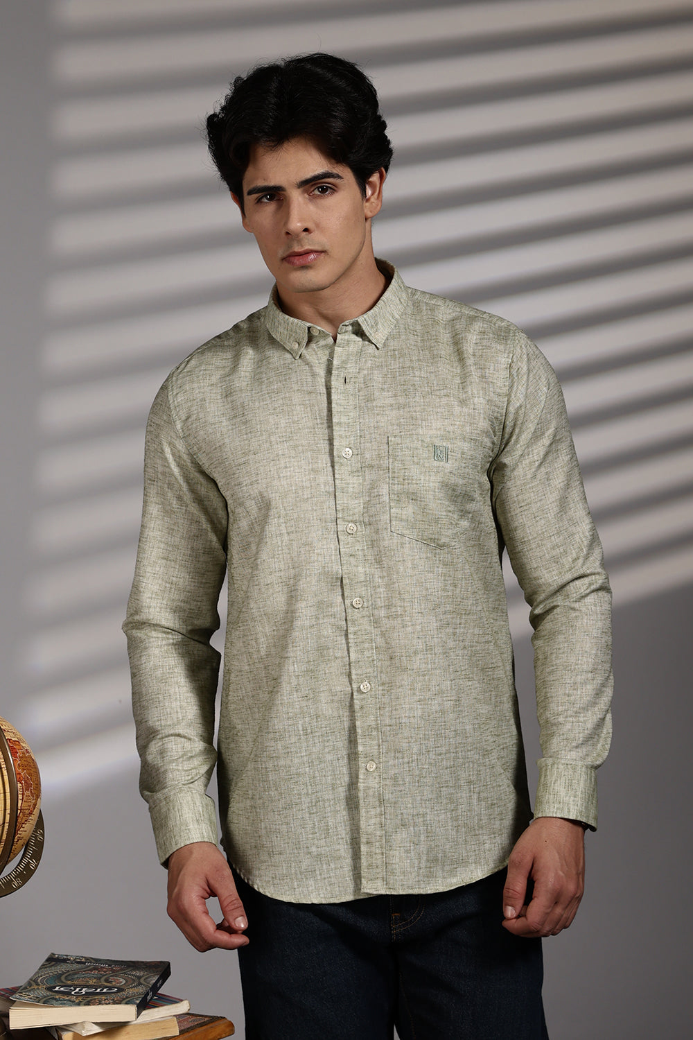 Men's Premium Cotton Linen Solid Casual Shirt