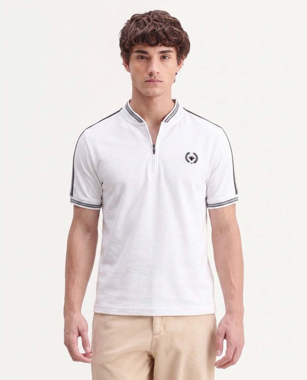 Men’s Premium Textured Cotton Polo Shirt with Contrast Trim