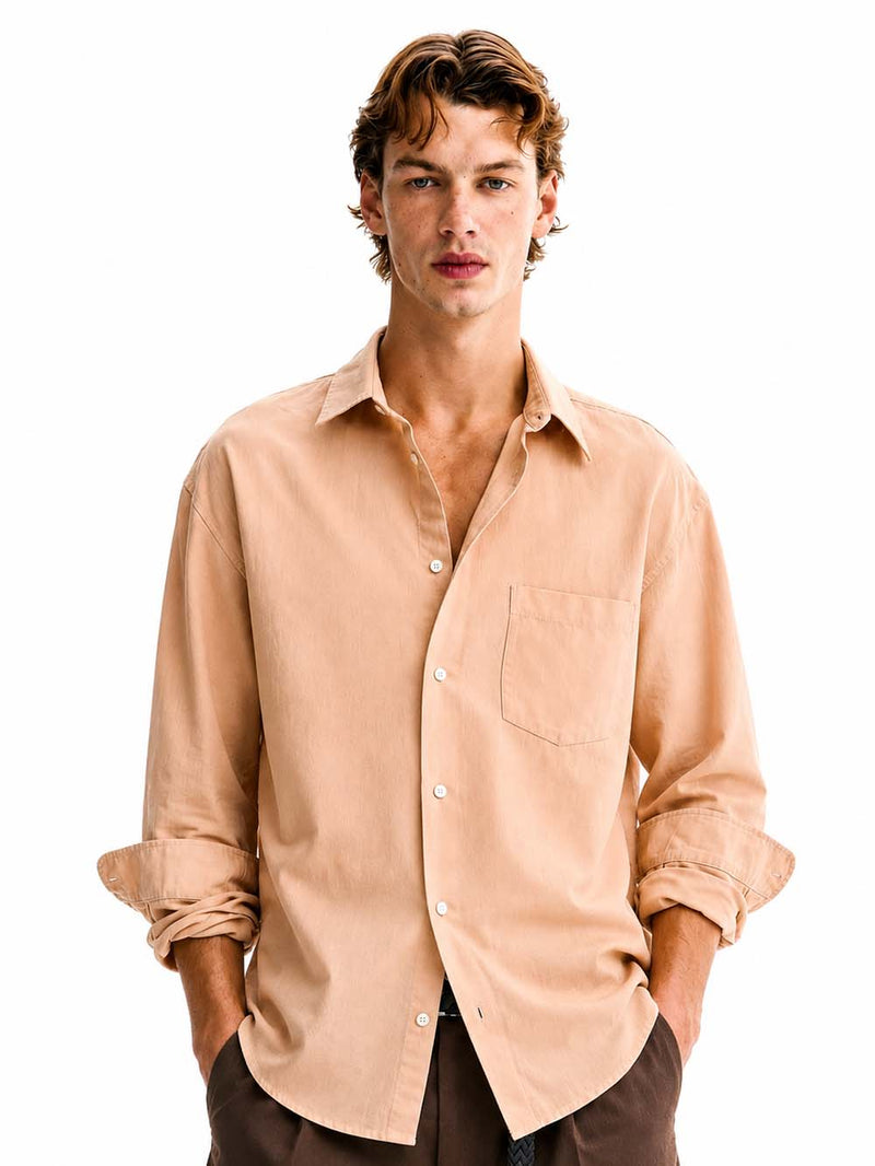 Men’s Premium Cotton Solid Casual Button-Down Shirt