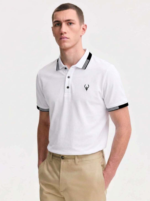 Men’s Premium Contrast Stripe Collar Polo T-Shirt