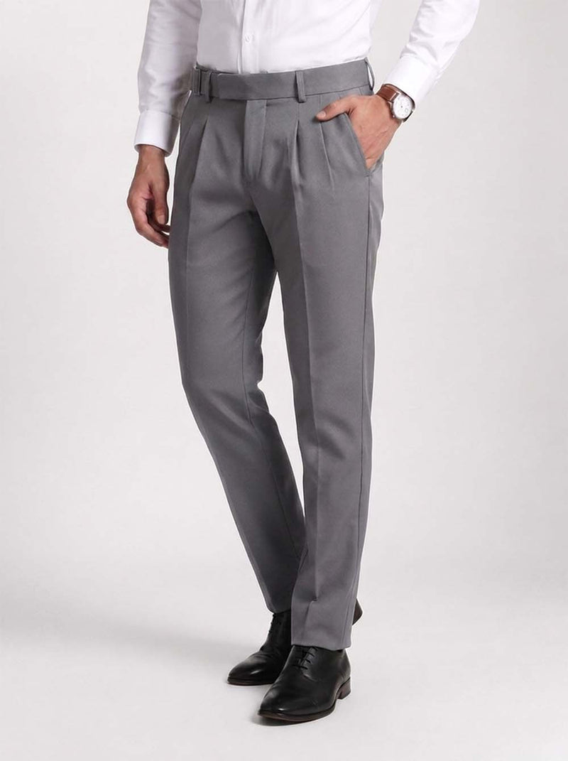 Men’s Premium Formal Elegant Pleated Regular Fit Trousers Pants