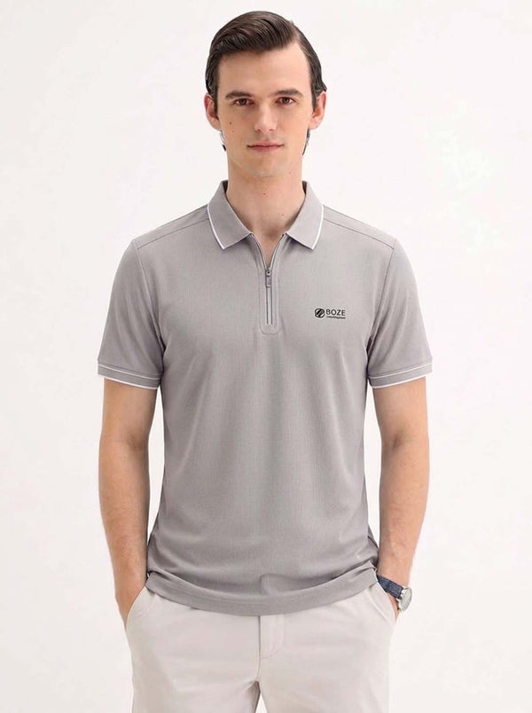 Men’s Premium Regular Fit Zippered Polo T-Shirt
