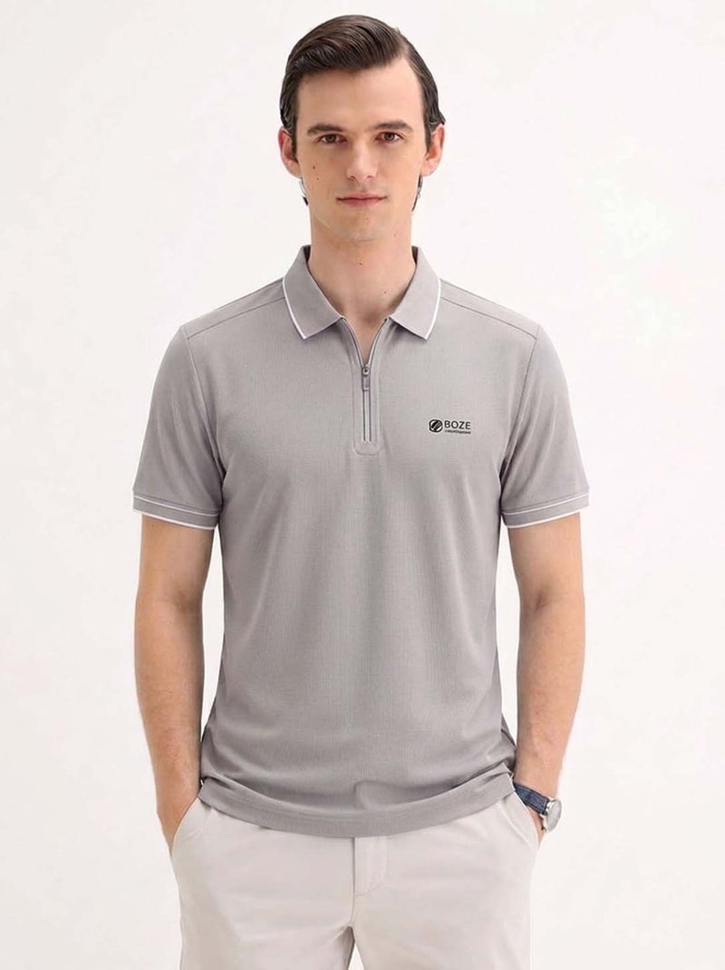 Men’s Premium Regular Fit Zippered Polo T-Shirt
