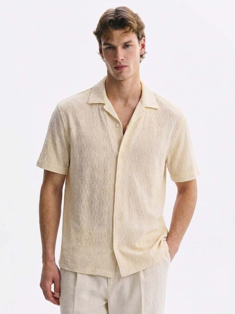 Men's Premium Textured Cuban Collar Shirt