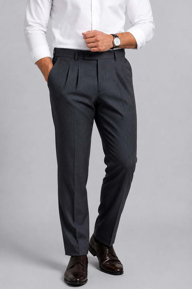 Men’s Premium Formal Elegant Pleated Office Wear Trousers Pants