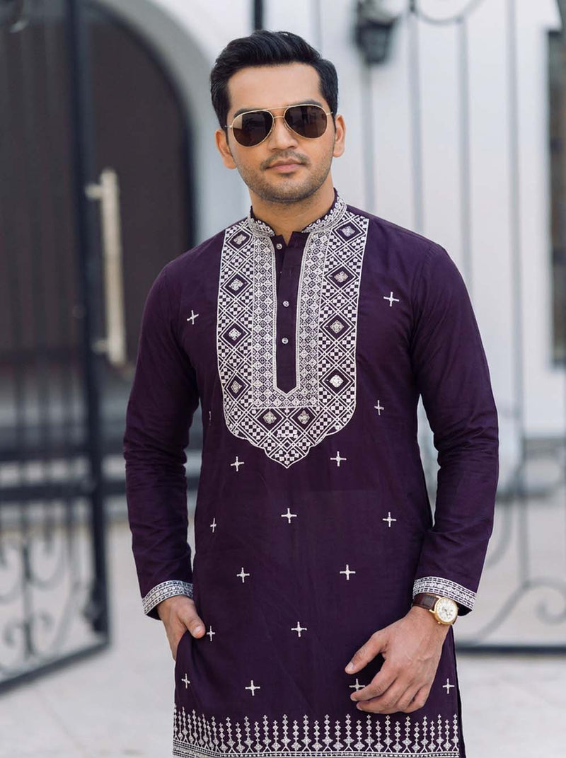 Men's Premium Embroidered Kurta – Stylish Ethnic Wear