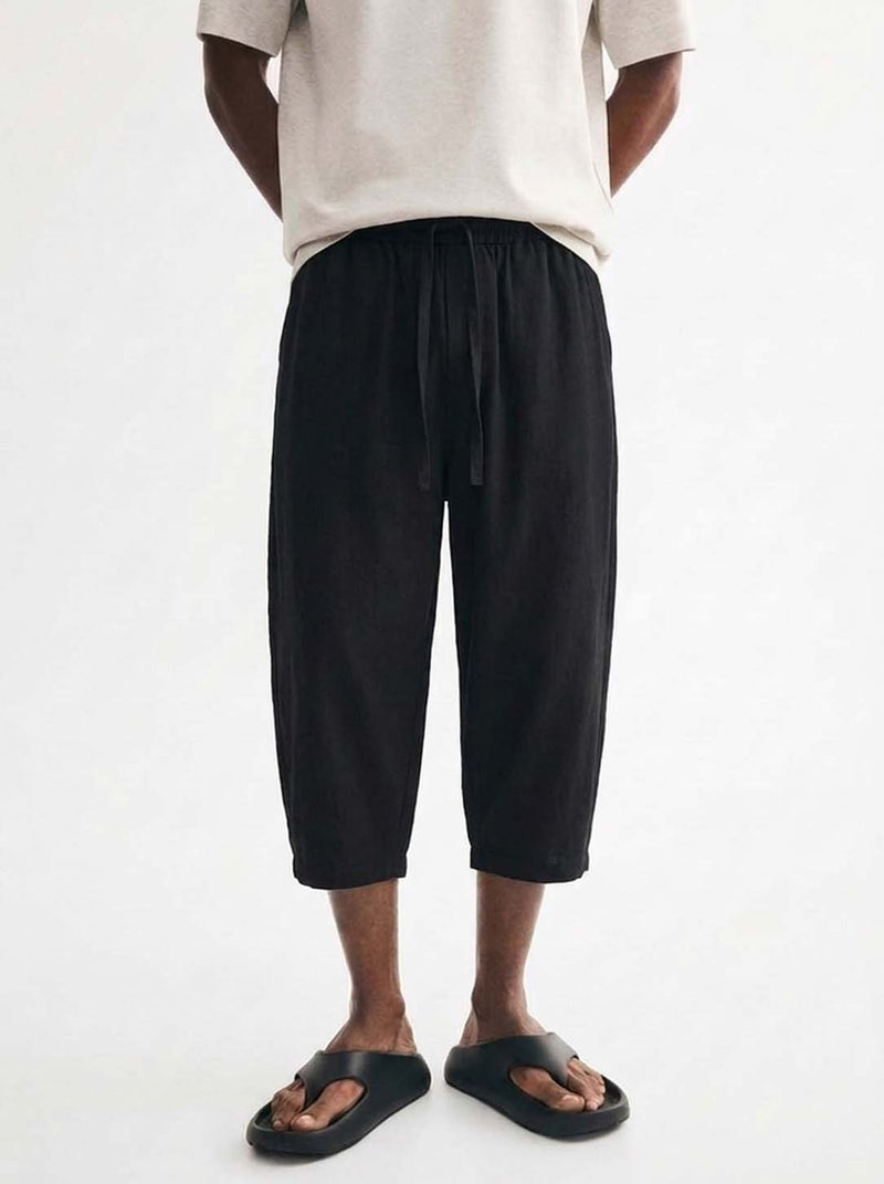 Men's Premium Elastic Waist Cropped Shorts