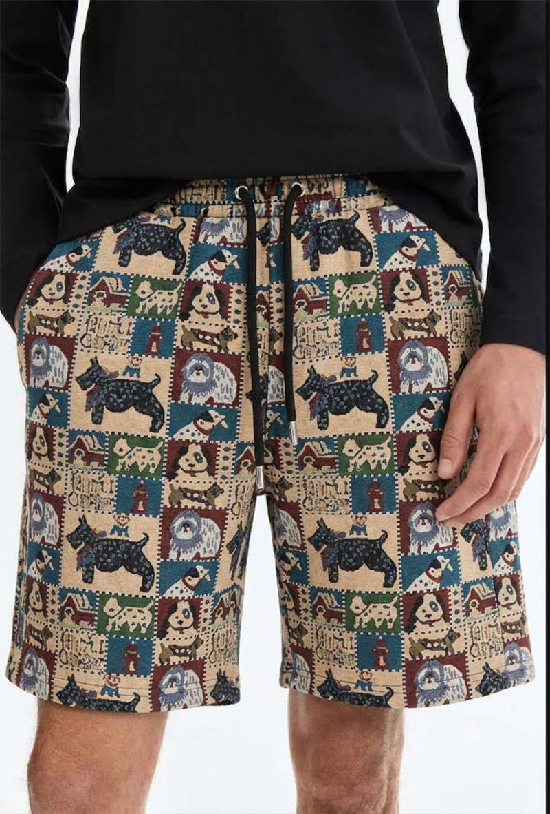 Men's Premium Multicolor Printed Jacquard Drawstring Shorts