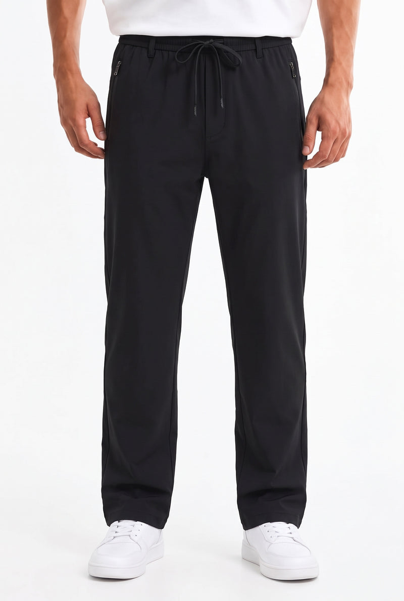 Men’s Premium Zipper-Pocket Elasticated Waist Trousers