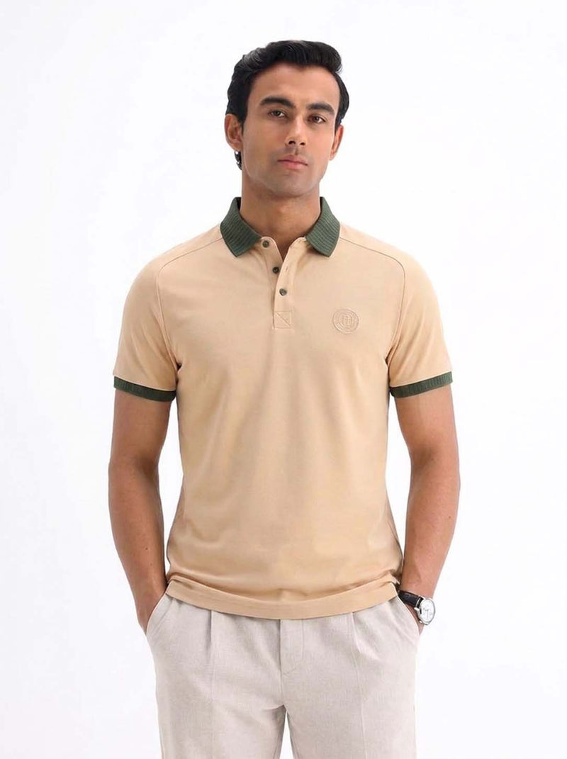 Men’s Premium Regular Contrast-Collar Polo T-Shirt