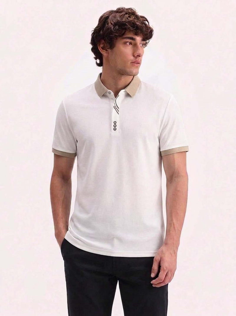 Men’s Premium Contrast Collar Polo T-Shirt