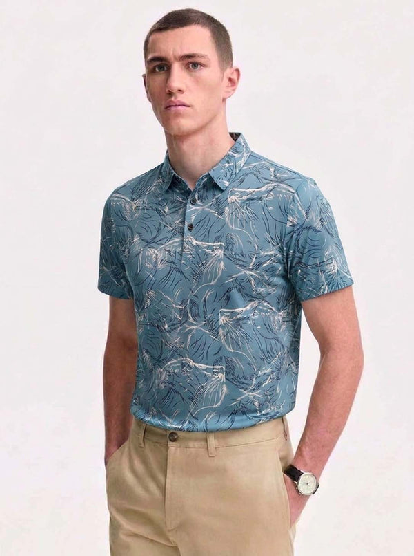 Men’s Premium Printed Regular Fit Polo T-Shirt