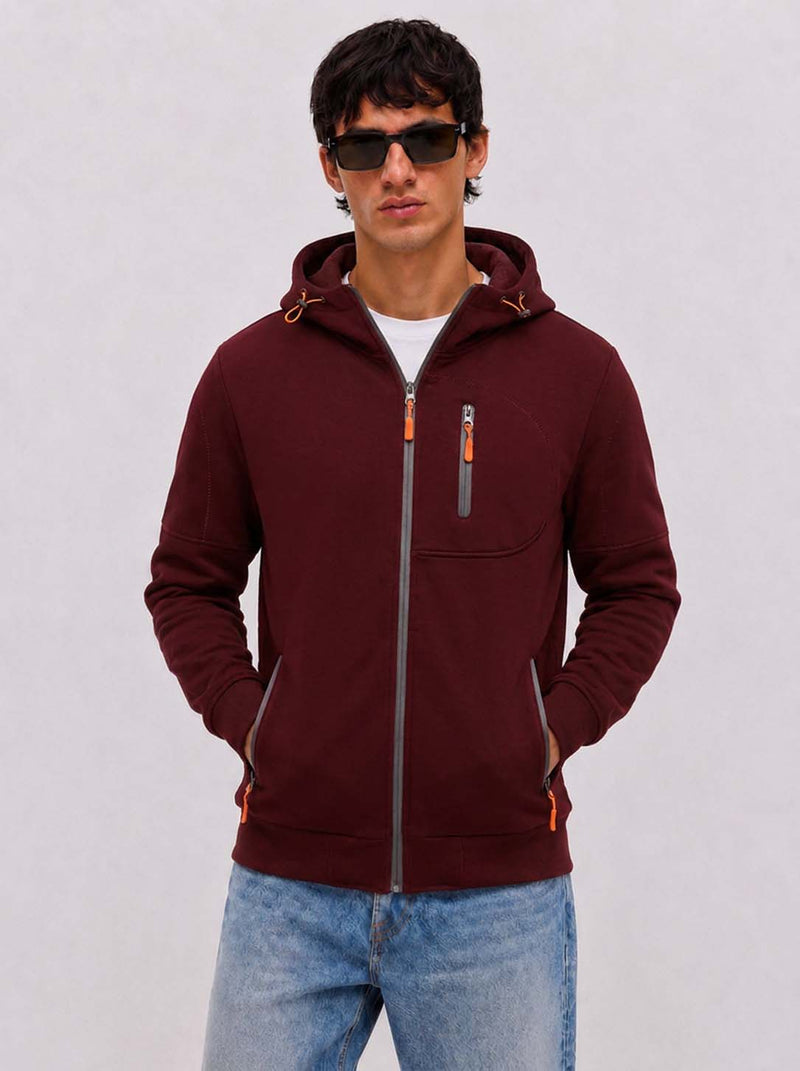 Men’s Premium Casual Full-Zip Fleece Hooded Jacket