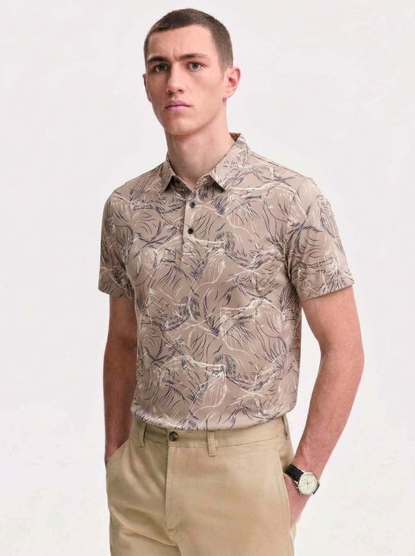 Men’s Premium Printed Regular Fit Polo T-Shirt