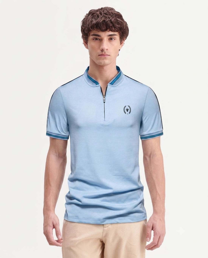 Men’s Premium Textured Cotton Polo Shirt with Contrast Trim