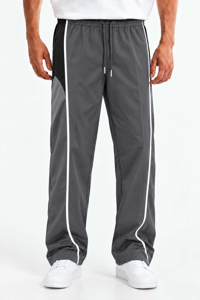 Men's Premium Piping Curved-Panel Track Pants
