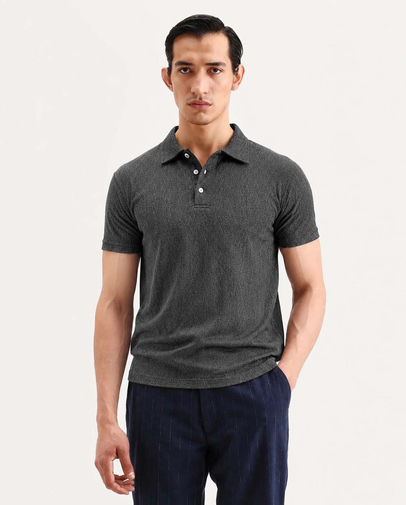Men’s Premium Textured Regular Fit Polo T-Shirt