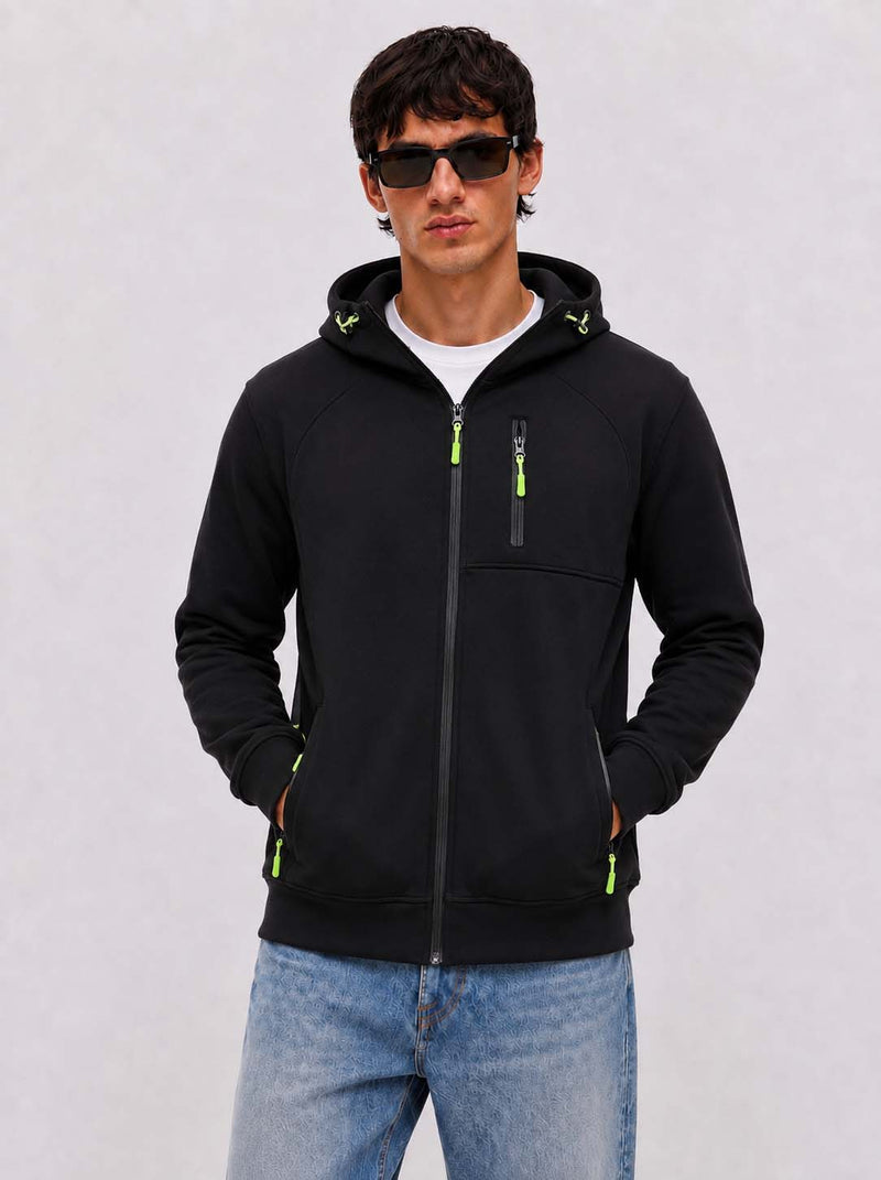 Men’s Premium Casual Full-Zip Fleece Hooded Jacket