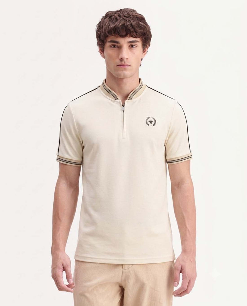 Men’s Premium Textured Cotton Polo Shirt with Contrast Trim
