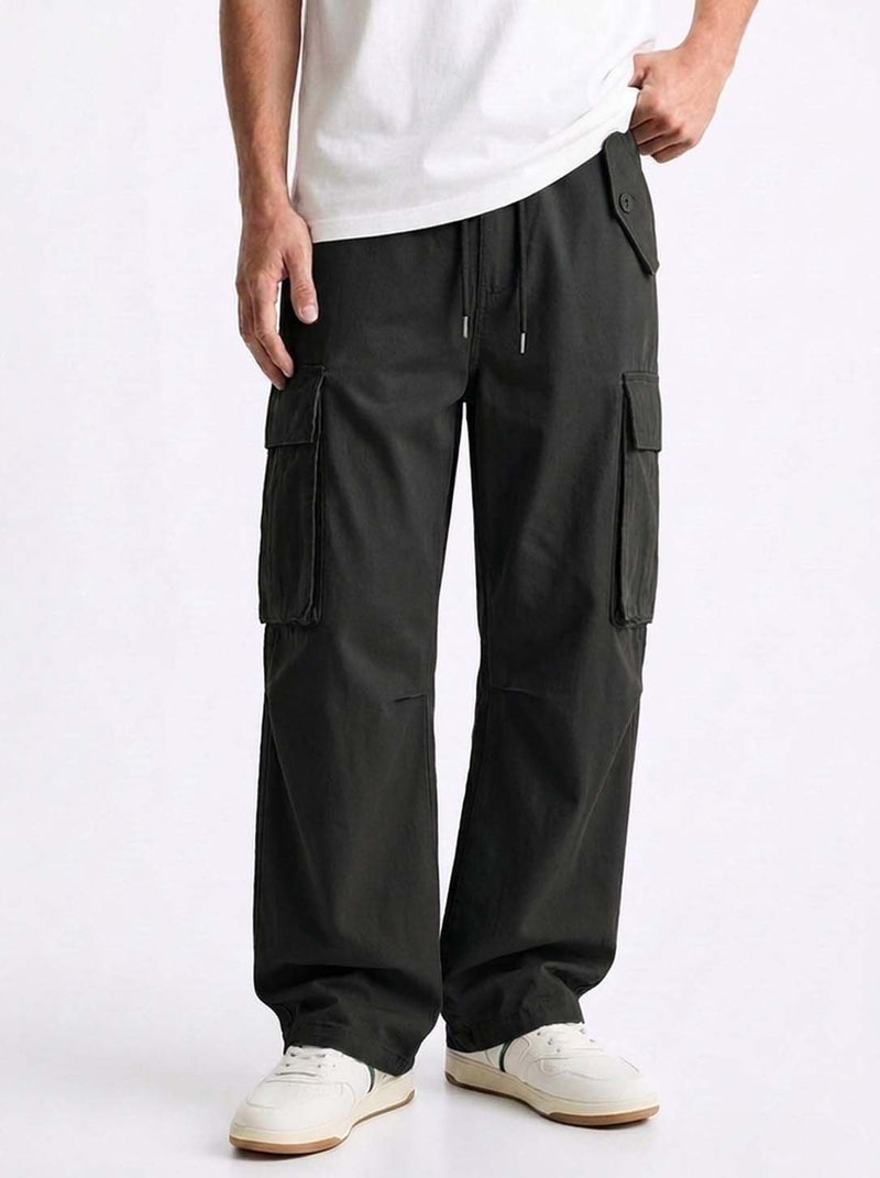 Men's Premium Relaxed Fit Cargo Pants with Multi-Pocket Design