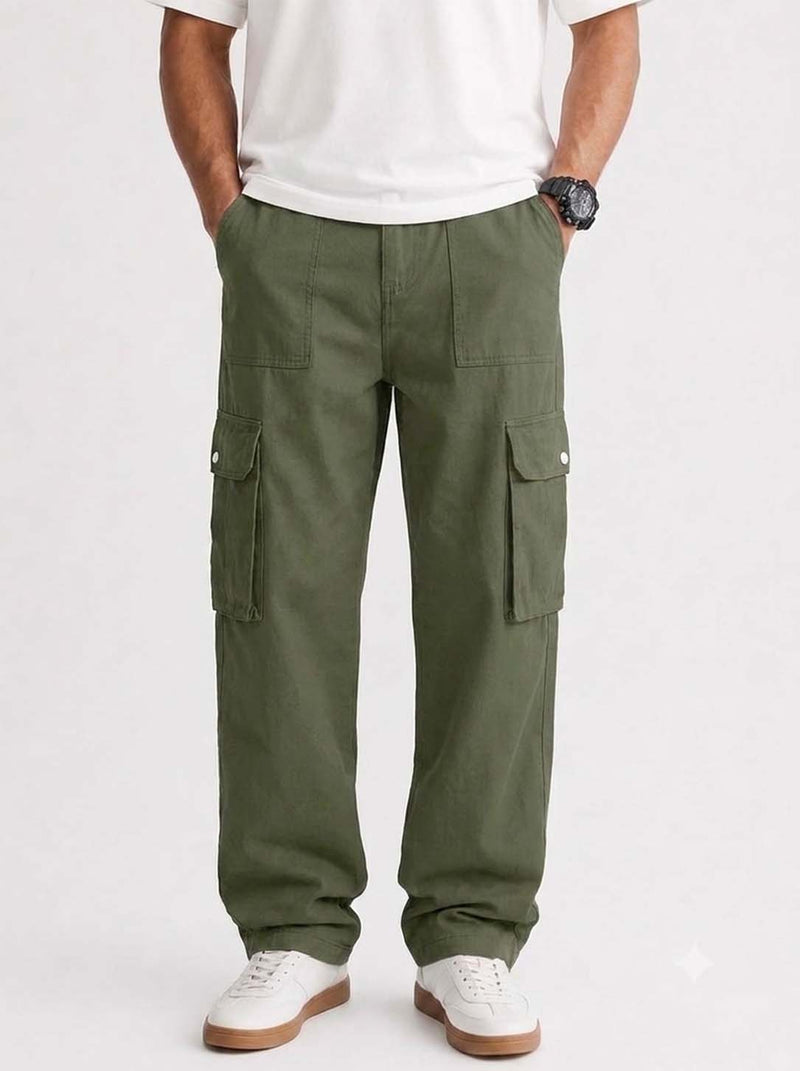 Men’s Premium Relaxed Fit Multi-Pocket Utility Cargo Pants