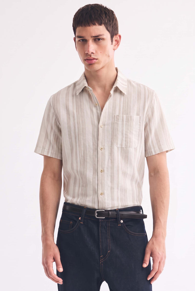 Men's Premium Striped Short-Sleeve Casual Shirt