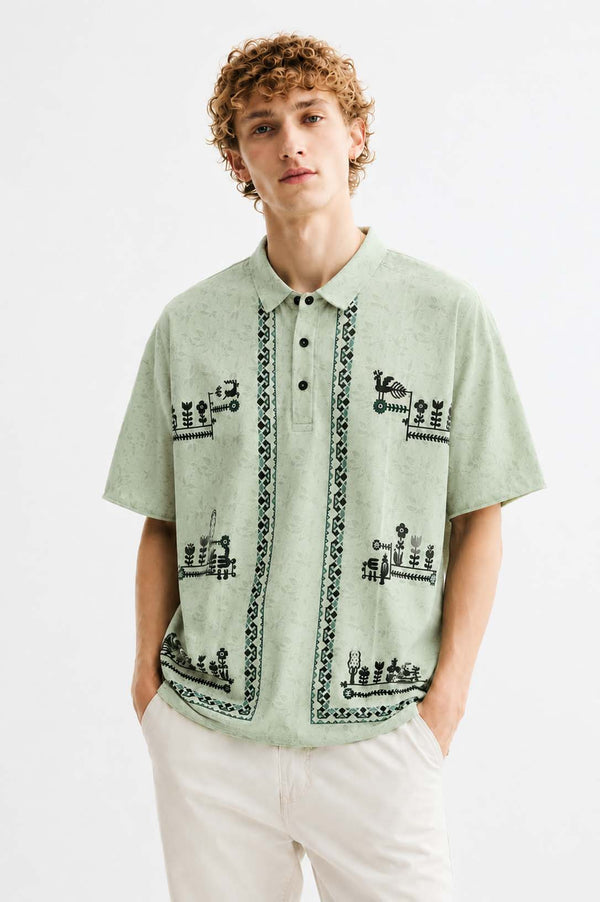 Men's Premium Printed Graphic Design Polo T-Shirt