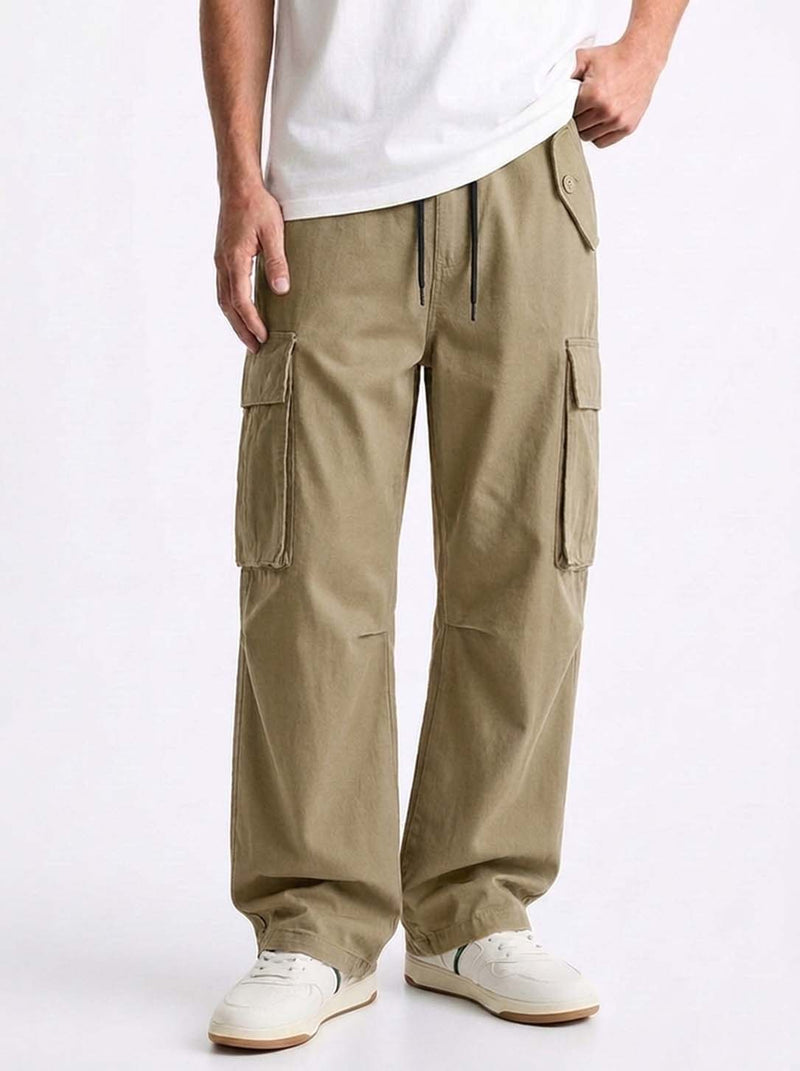 Men's Premium Relaxed Fit Cargo Pants with Multi-Pocket Design
