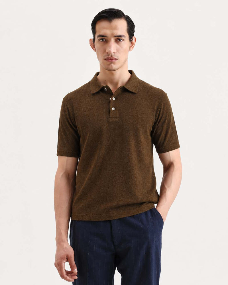 Men’s Premium Textured Regular Fit Polo T-Shirt
