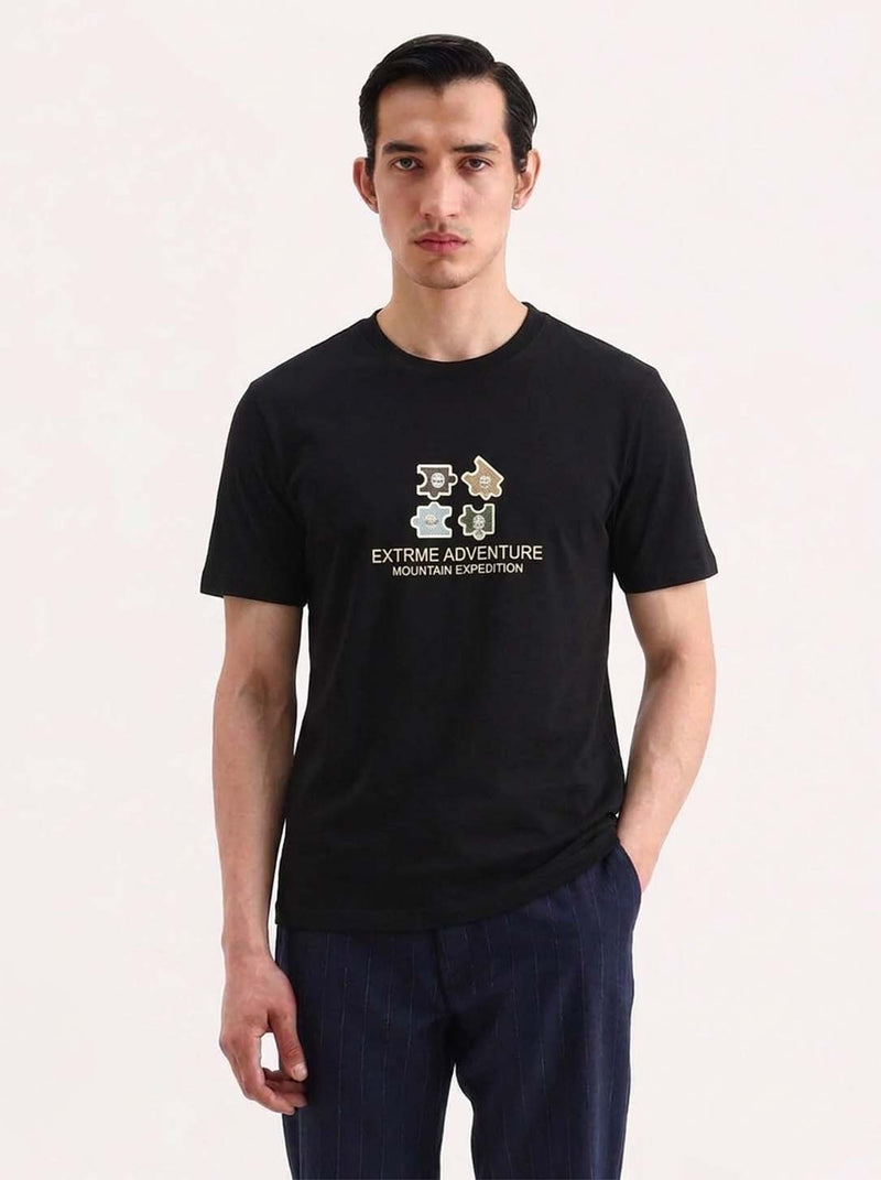 Men's Premium  Graphic Printed Round Neck T-Shirt