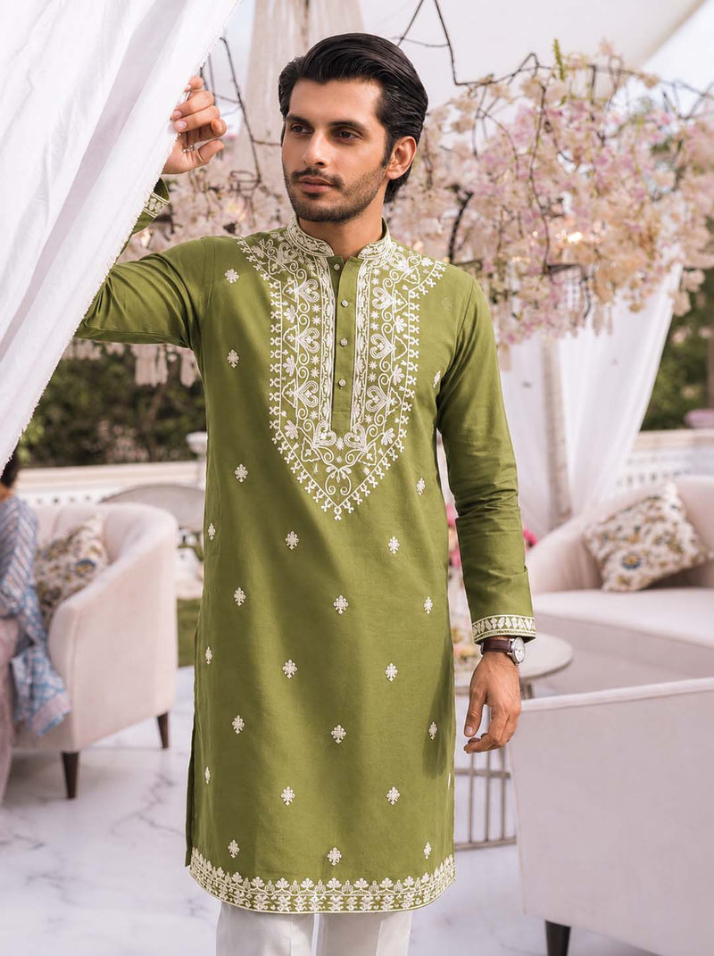 Men's Premium Embroidered Kurta – Elegant Festive Wear