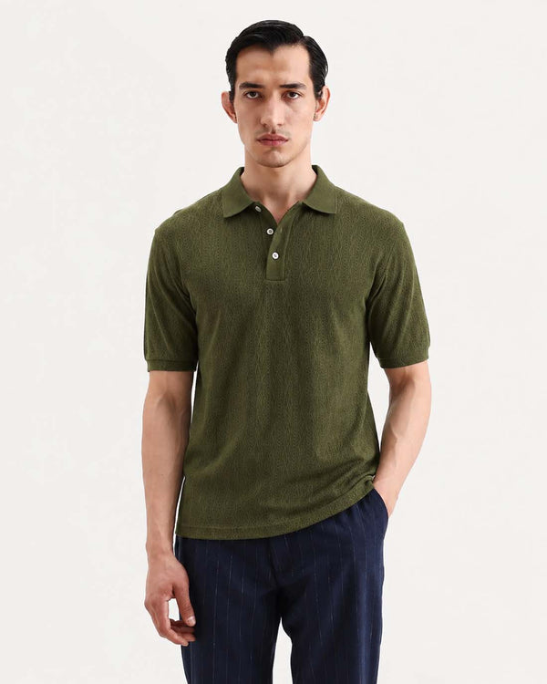 Men’s Premium Textured Regular Fit Polo T-Shirt