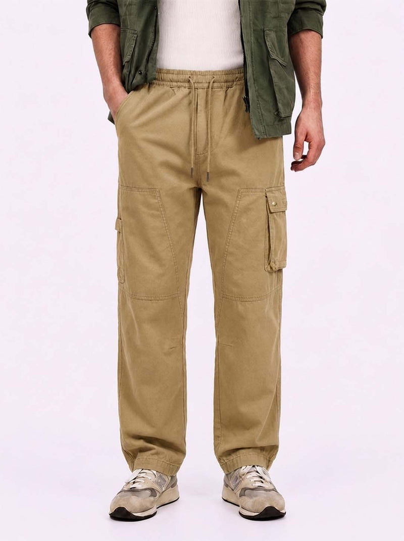 Men's Premium Relaxed Fit Casual Pants with Flap Pockets Cargo