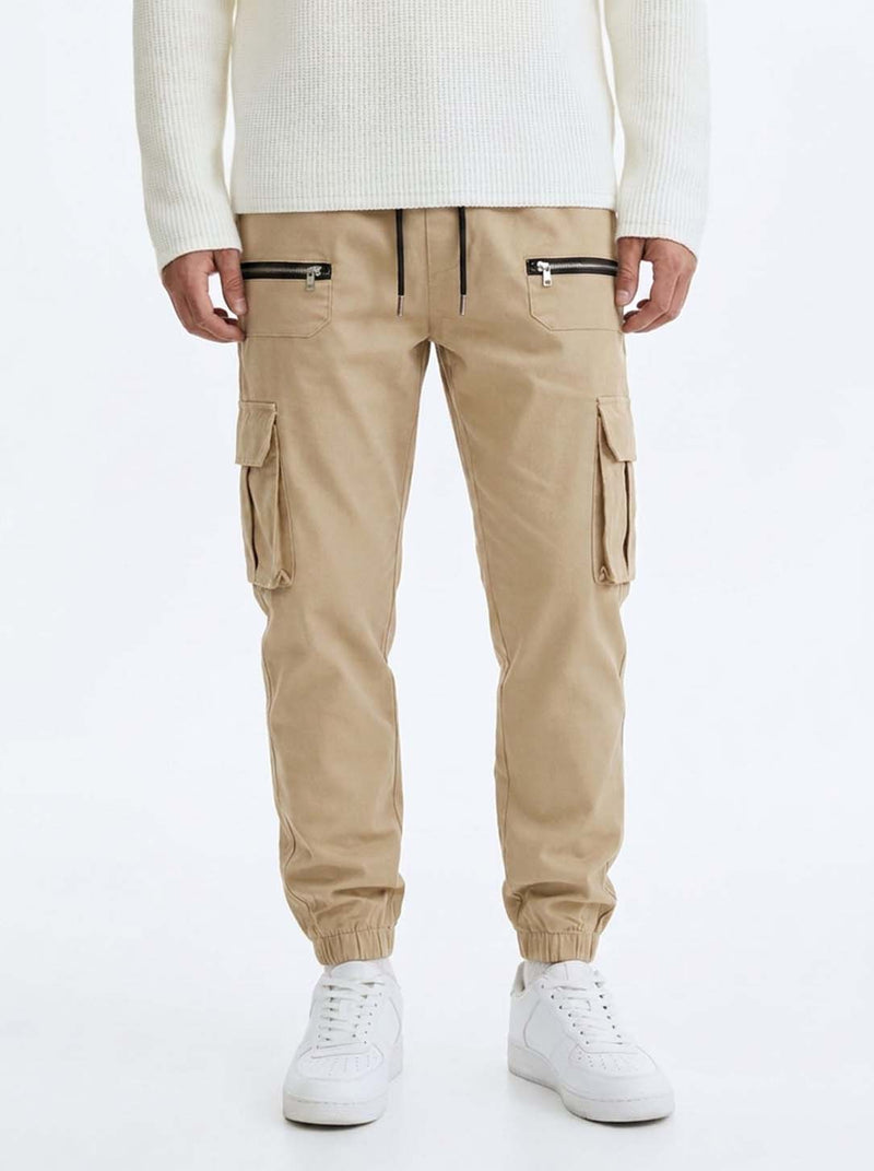Men's Premium relaxed Fit Zippered Cargo Joggers