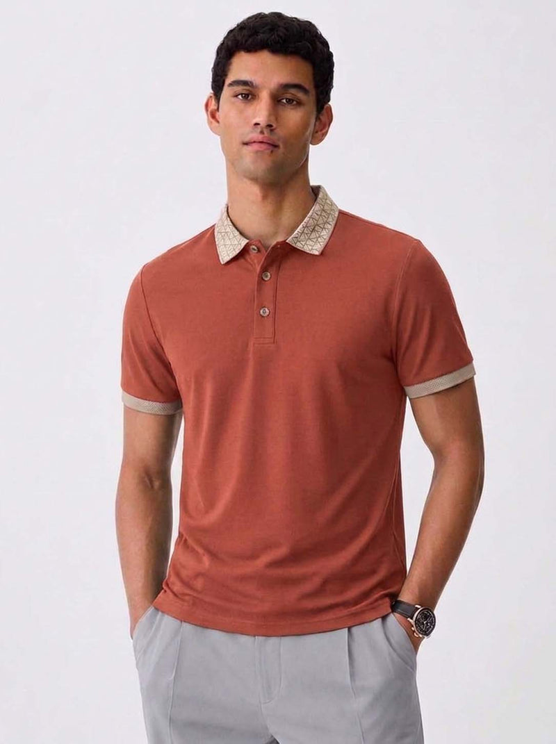 Men’s Premium Patterned Collar Polo T-Shirt