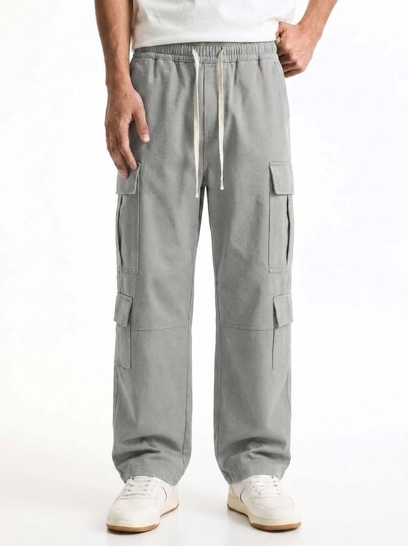 Men’s Premium Solid Relaxed Fit Utility Cargo Pants