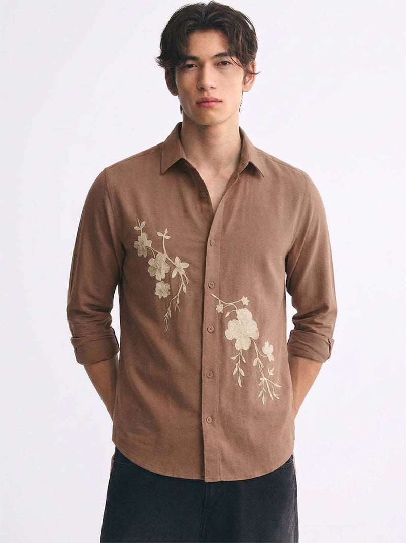 Men’s Premium Floral Embroidered Shirt