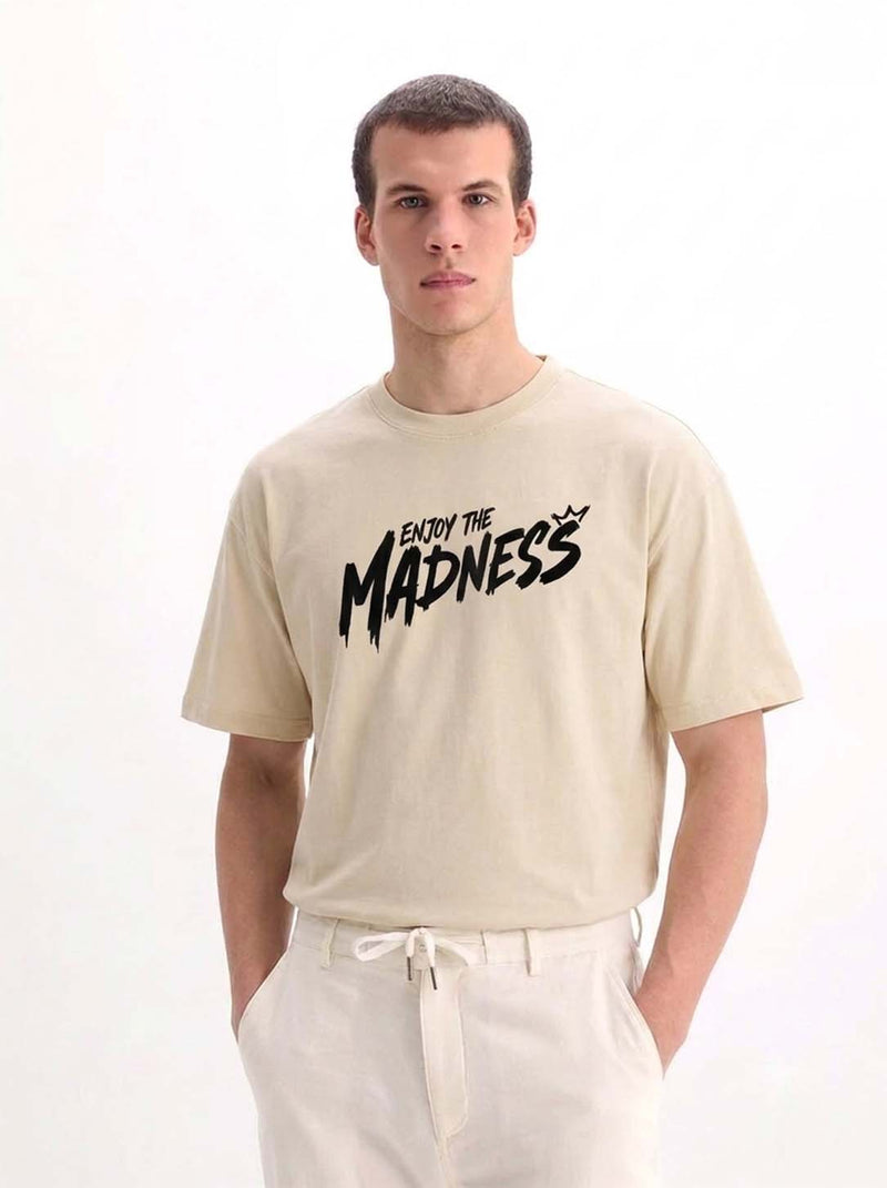 Men's Premium Printed Oversized Fit Round Neck T-Shirt