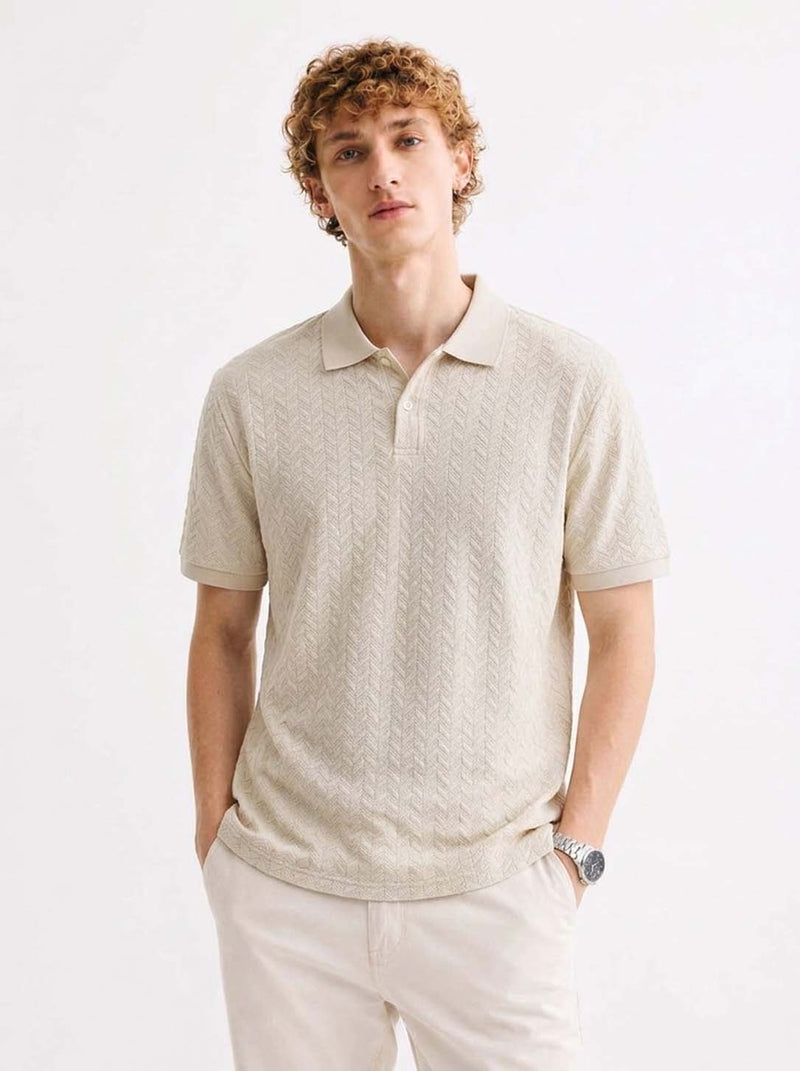 Men’s Premium Regular Fit Textured Polo T-Shirt