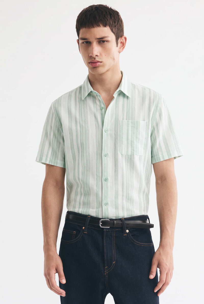Men's Premium Striped Short-Sleeve Casual Shirt