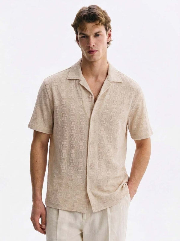 Men's Premium Textured Cuban Collar Shirt