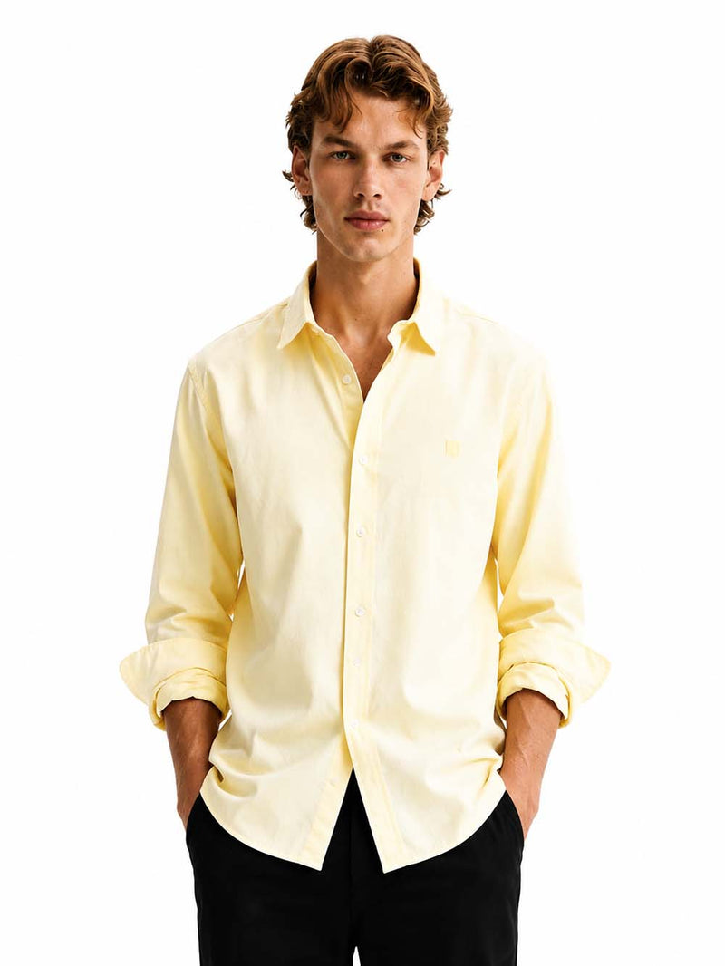 Men’s Premium Cotton Solid Casual Button-Down Shirt