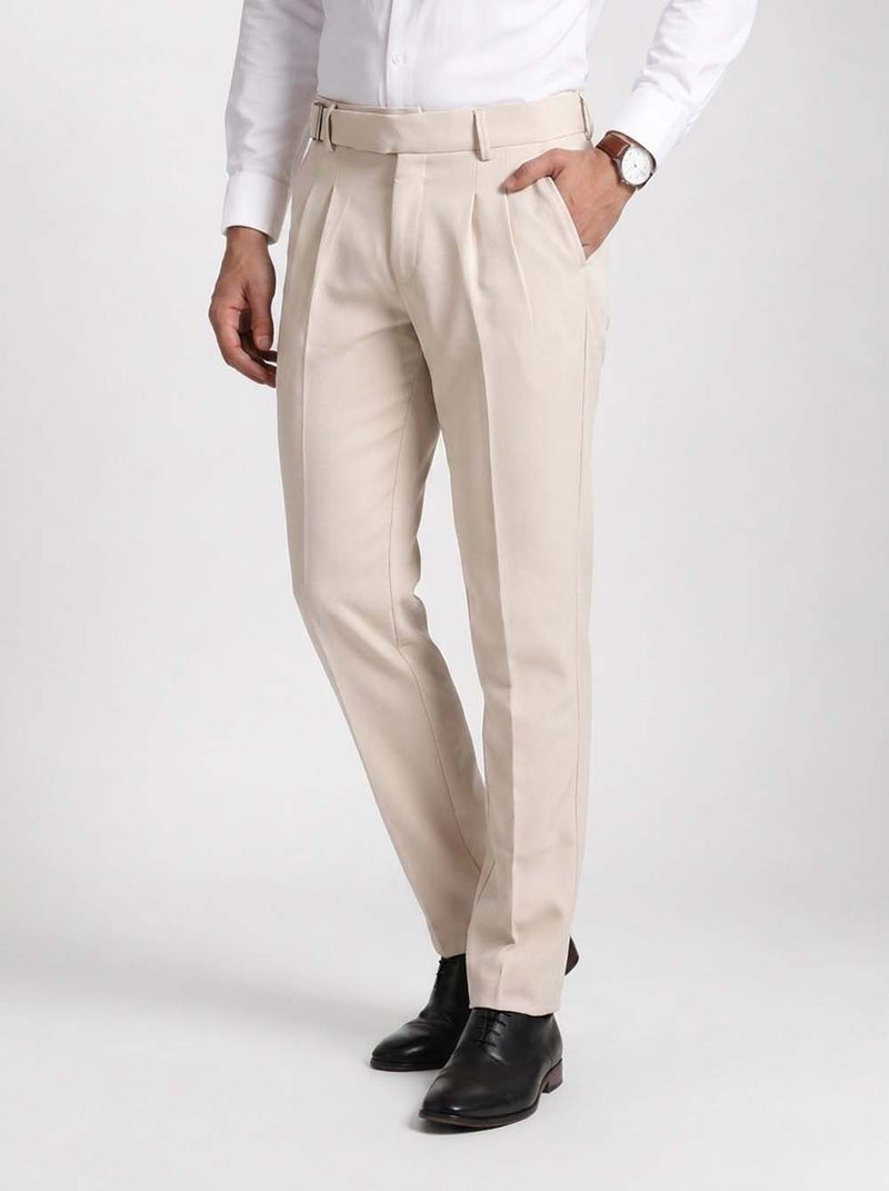 Men’s Premium Formal Elegant Pleated Regular Fit Trousers Pants