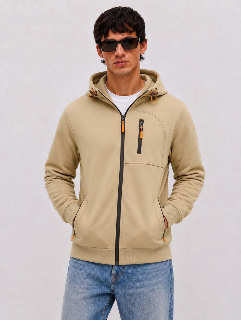 Men’s Premium Casual Full-Zip Fleece Hooded Jacket